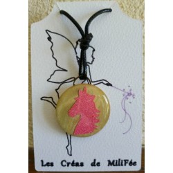 Pendentif rond Licorne 2