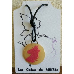 Pendentif rond Licorne 3