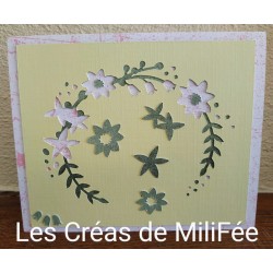 Carte couronne de fleurs