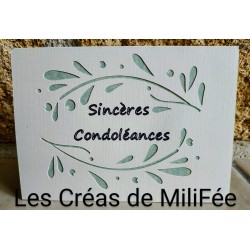 Carte Sincères Condoléances...