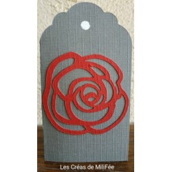 Mini-carte double Rose rouge